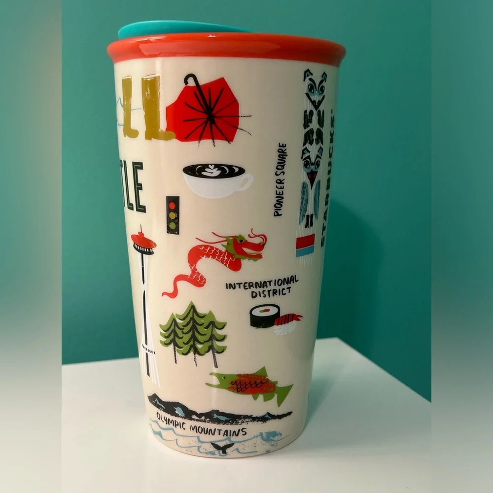 Starbucks Seattle Ceramic Tumbler with Lid - Picture 3 of 11